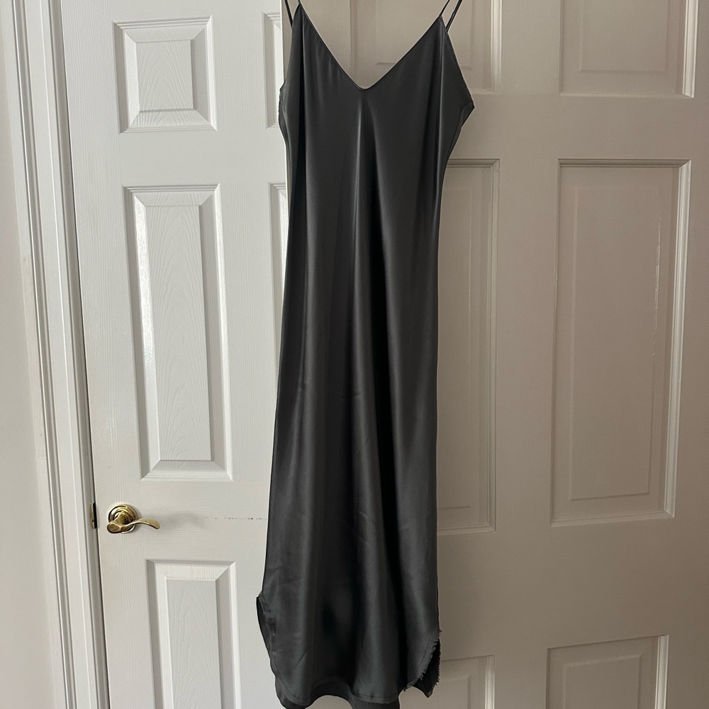 Nili Lotan Cami Silk Dress in Admiral Green